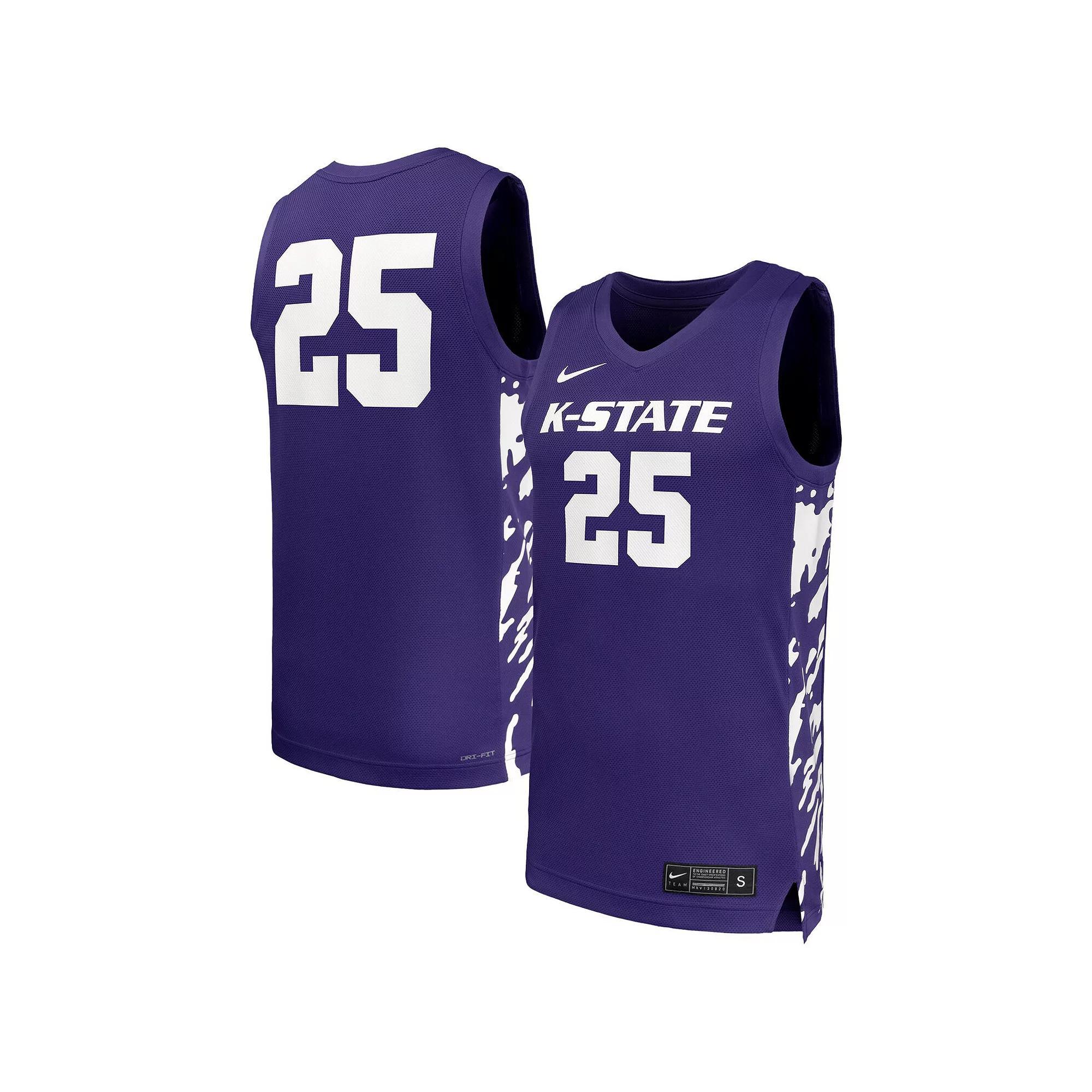 Men's Nike #25 Purple Kansas State Wildcats Replica Basketball Jersey, Size: Medium Product Image