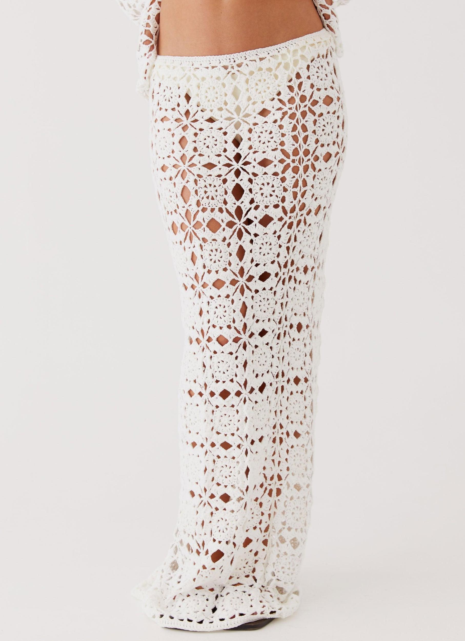 Sorrentino Crochet Maxi Skirt - White Product Image