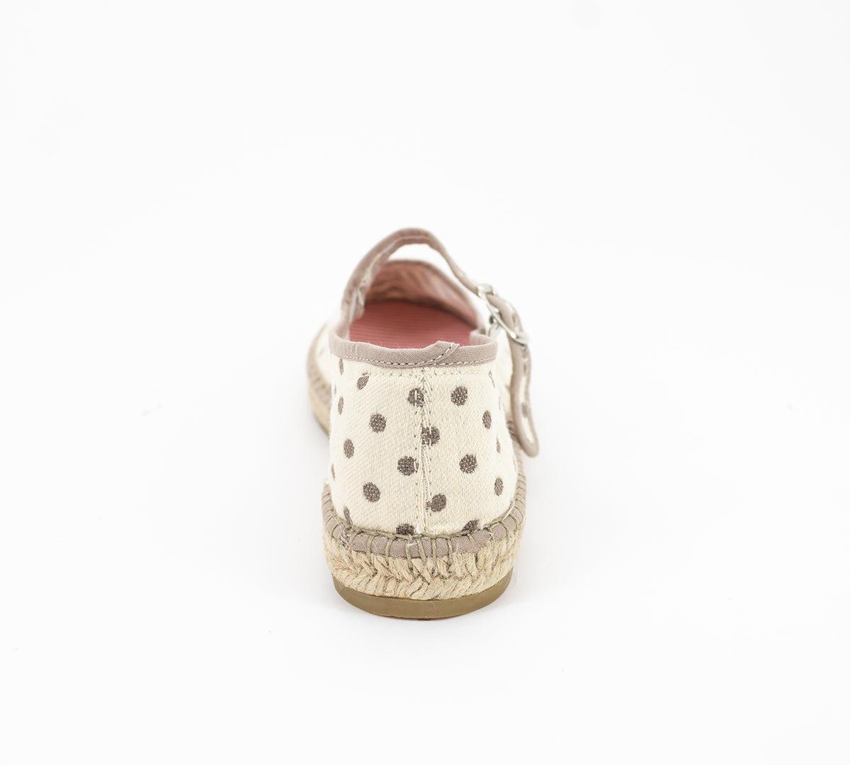 Espadrille Mary Jane Taupe Polka Dots Product Image