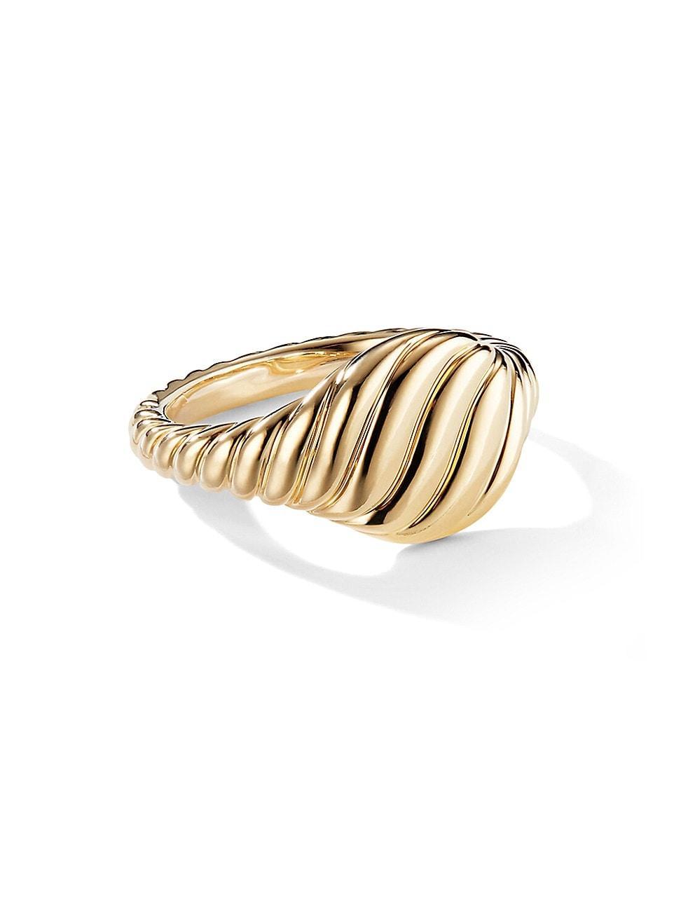 Womens Sculpted Cable Pinky Ring in 18K Yellow Gold, 9.7mm Product Image