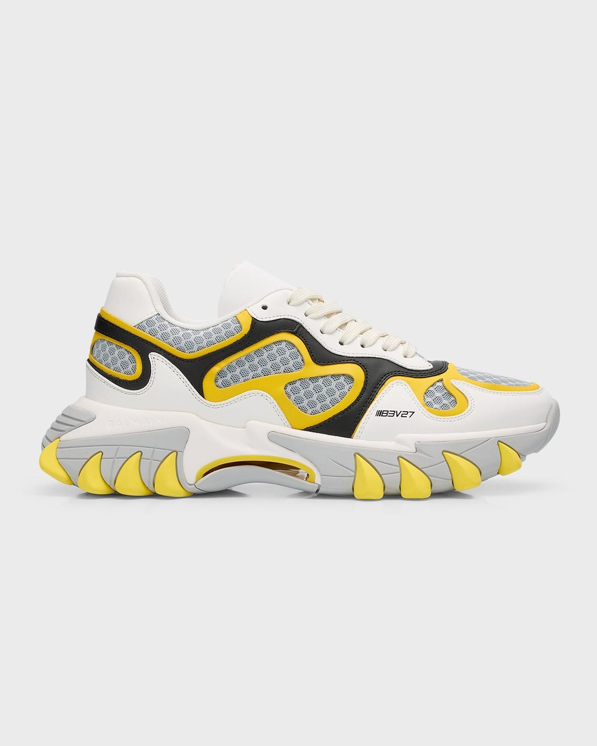 Men's B-East Leather and Mesh Runner Sneakers Product Image
