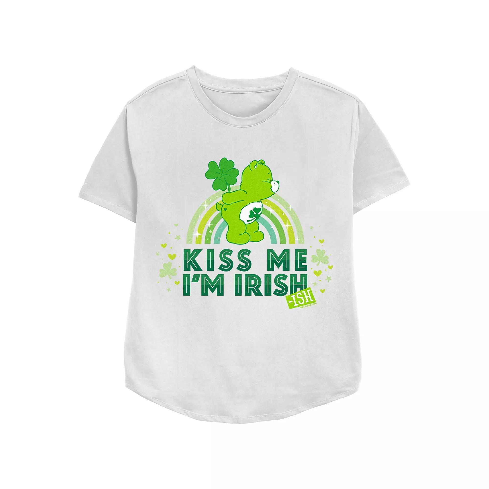Women's Care Bears Kiss Me I'm Irish Graphic Tee, Girl's, Size: Small, White Product Image