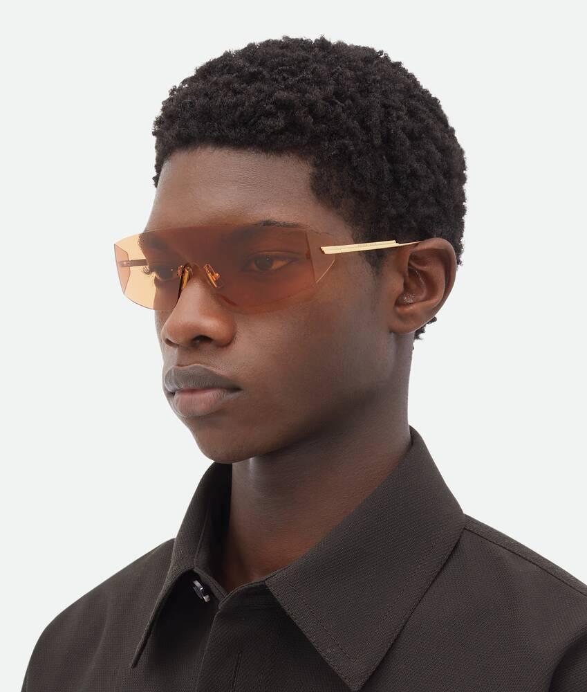Futuristic Shield Sunglasses in Gold/orange Product Image