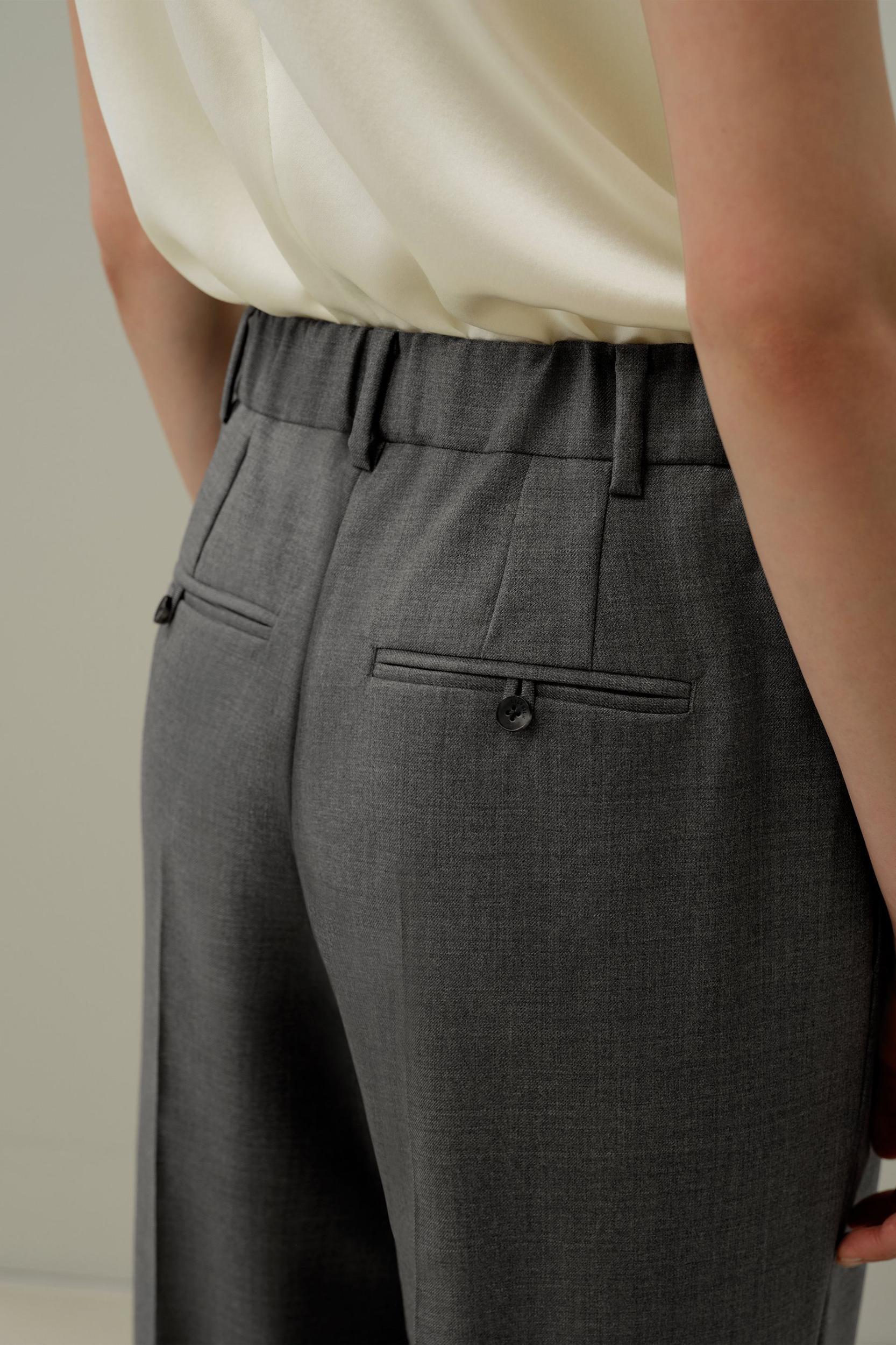 Wool-Silk Straight Leg Pants Product Image