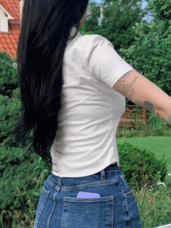 Plain Slim Short Sleeves Shirts Product Image