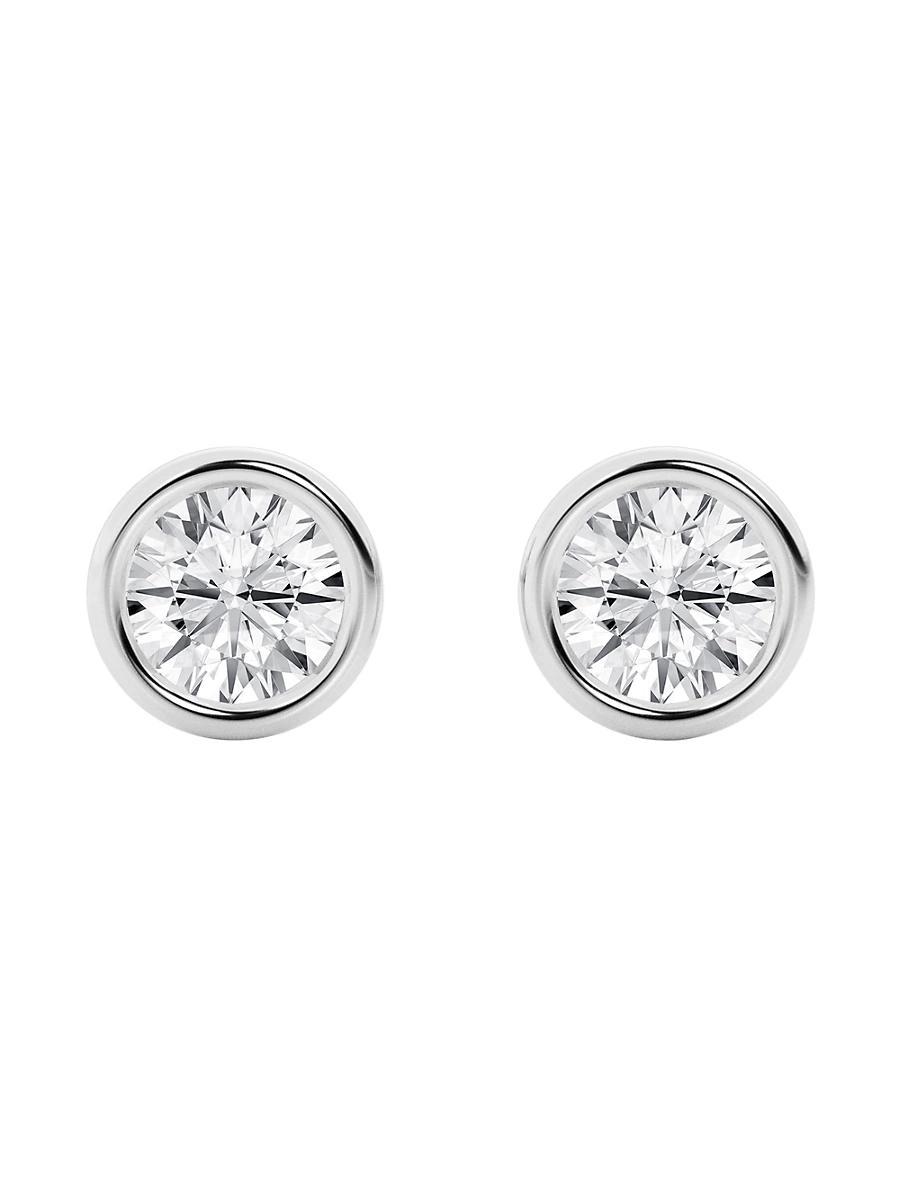 Womens 14K Gold & Diamond Bezel Stud Earrings/0.50.6.00 TCW Product Image