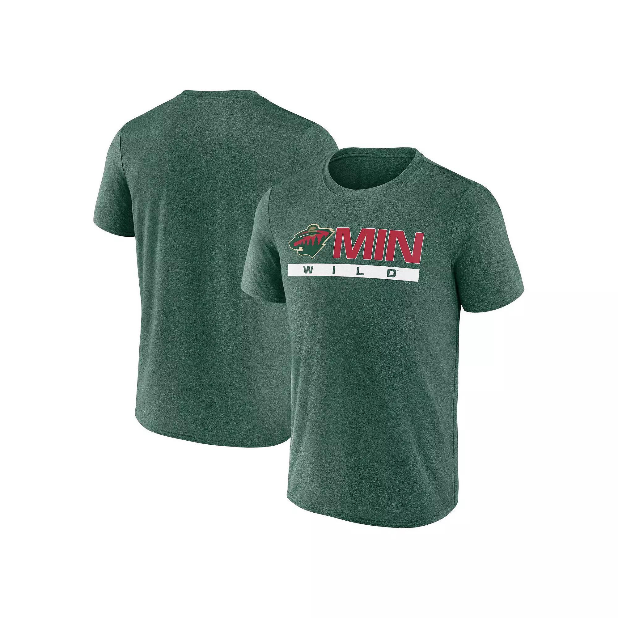Men's Fanatics Branded Heather Green Minnesota Wild Playmaker T-Shirt, Size: Small Product Image