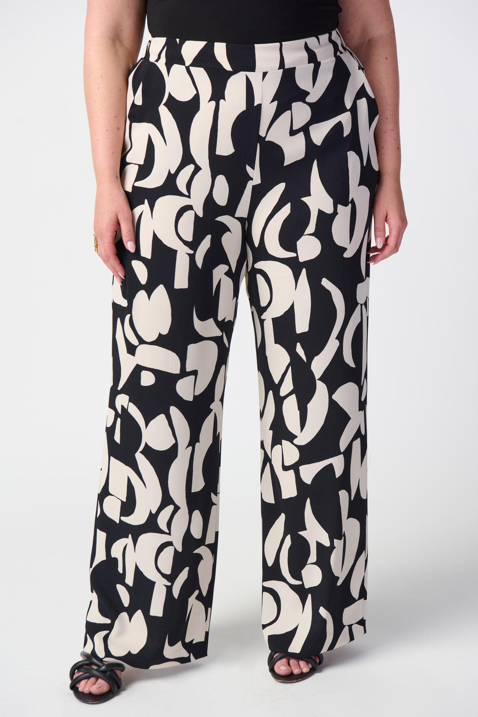 Abstract Print Woven Wide-Leg Pants Product Image