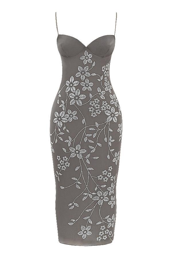 Blanca Smoke Crystal Embellished Midi Dress Product Image