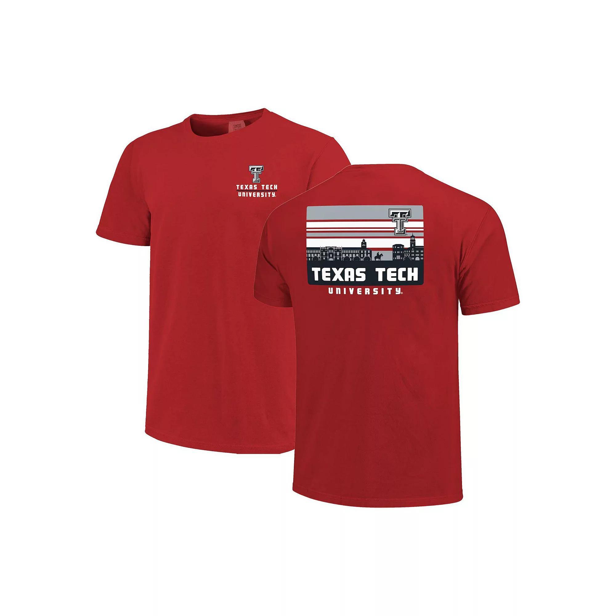 Men's Red Texas Tech Red Raiders Striped Campus Skyline T-Shirt, Size: Large Product Image