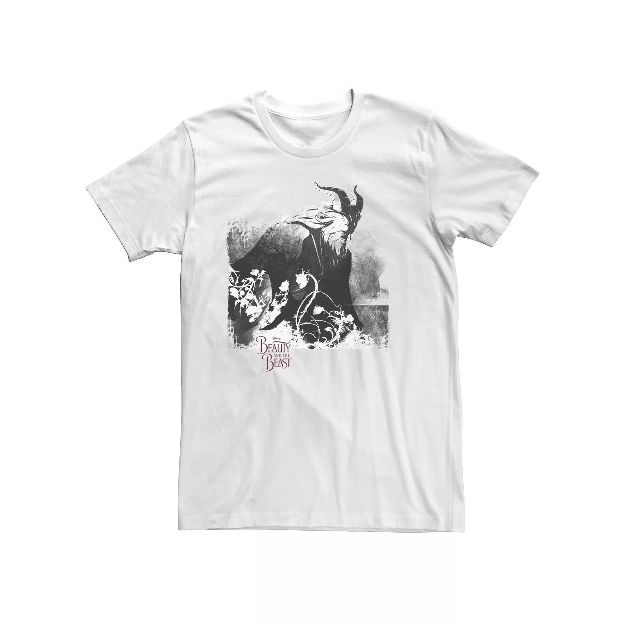 Men's Disney's Beauty & The Beast Grungy Tee, Size: Small, White Product Image