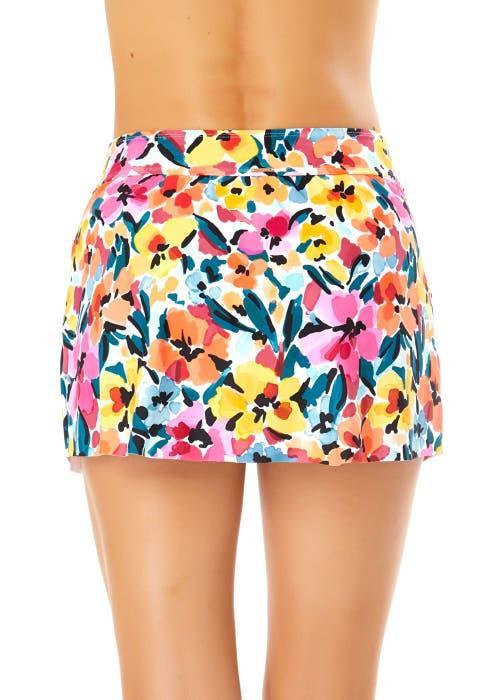 Anne Cole Women's Gradient Floral Drape Front Mid Rise Swim Skirt Bottom in Multicolored at Nordstrom, Size X-Small Product Image
