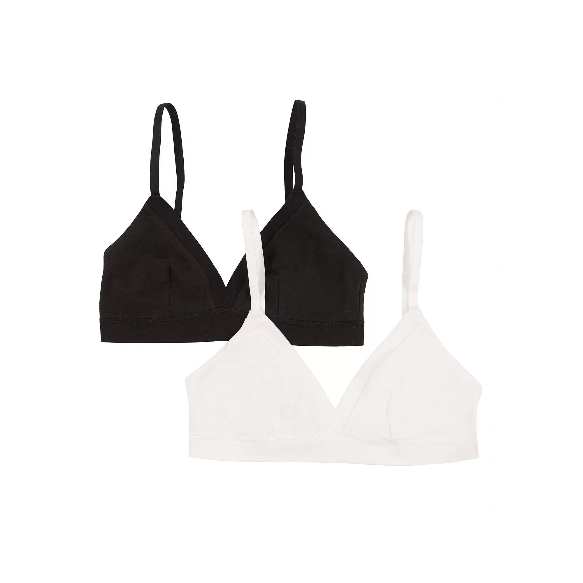 Jezebel 2-Pack Pima Cotton Bralette 900821P2, Women's, Size: XL, Black And White Product Image