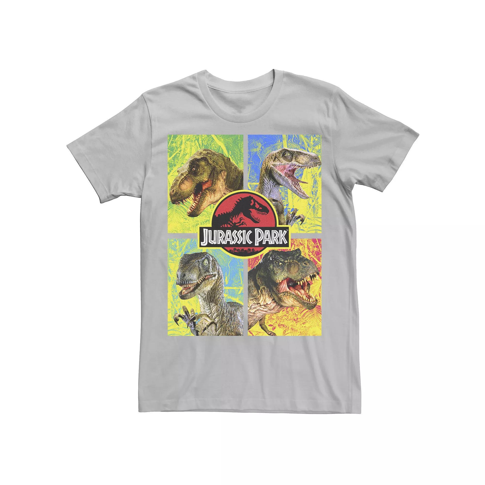 Men's Jurassic Park Four Dinosaur Faces Tee, Size: 3XL, Black Product Image