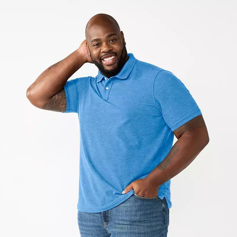 Big & Tall Sonoma Goods For Life® Pique Polo, Men's, Size: Medium Tall, Paxton Stream Product Image