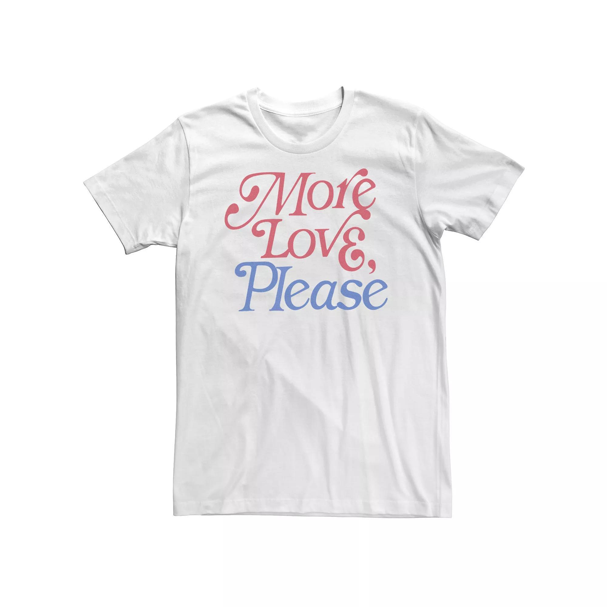 Big & Tall Americana More Love, Please Red and Blue Tee, Men's, Size: XL Tall, White Product Image
