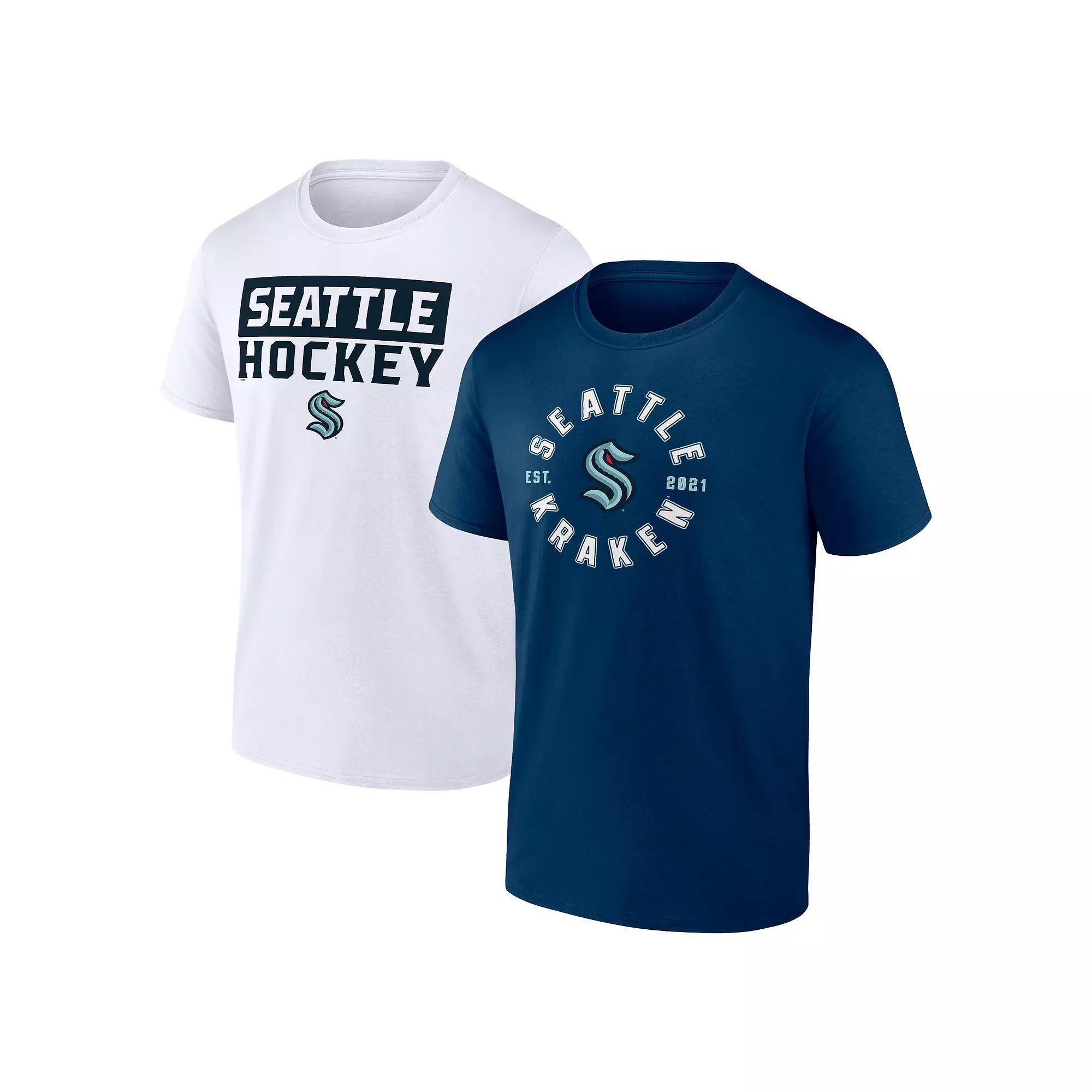 Men's Fanatics Seattle Kraken Big & Tall 2-Pack T-Shirt Set, Size: 2XLT, Krk Blue Product Image