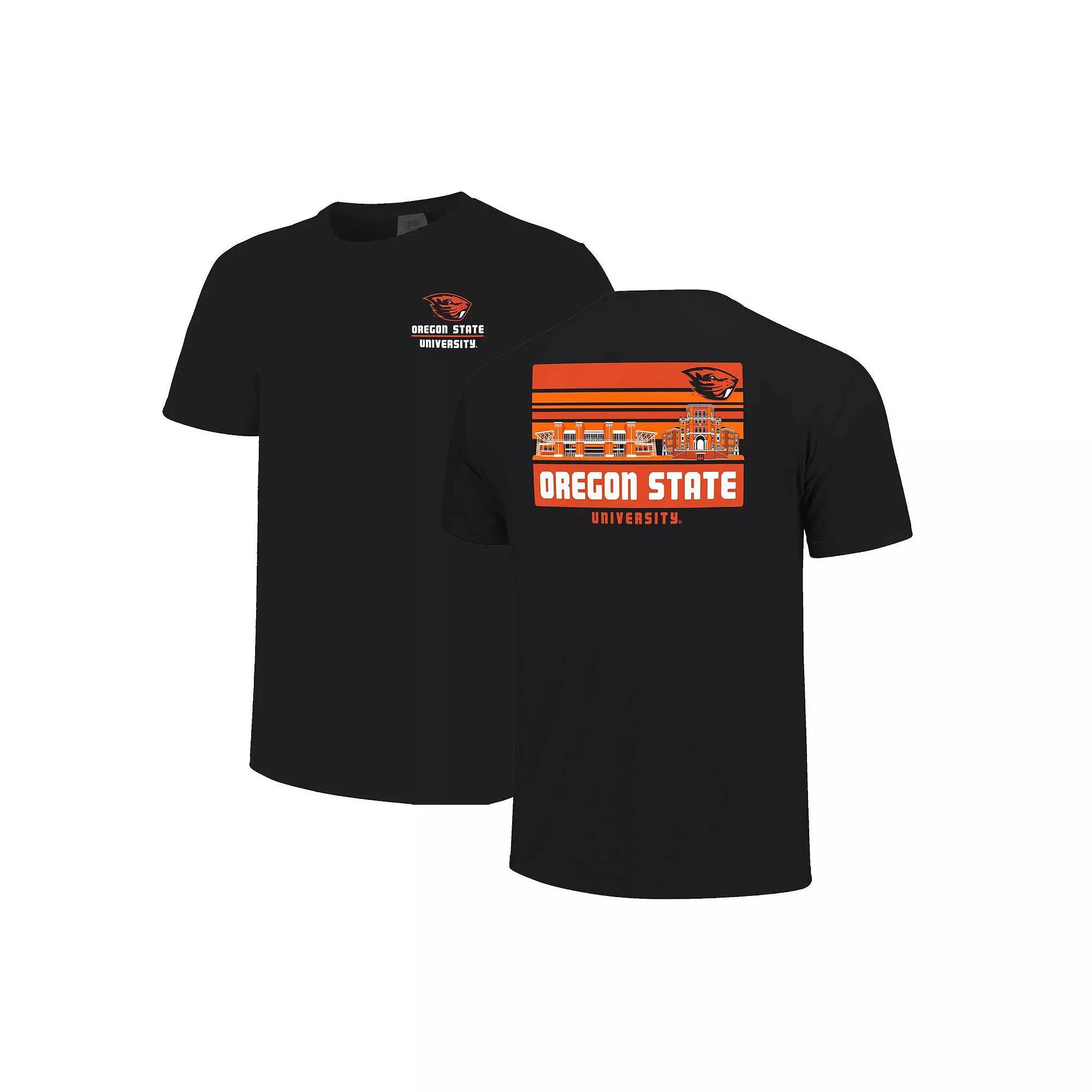 Men's Black Oregon State Beavers Striped Campus Skyline T-Shirt, Size: Medium Product Image