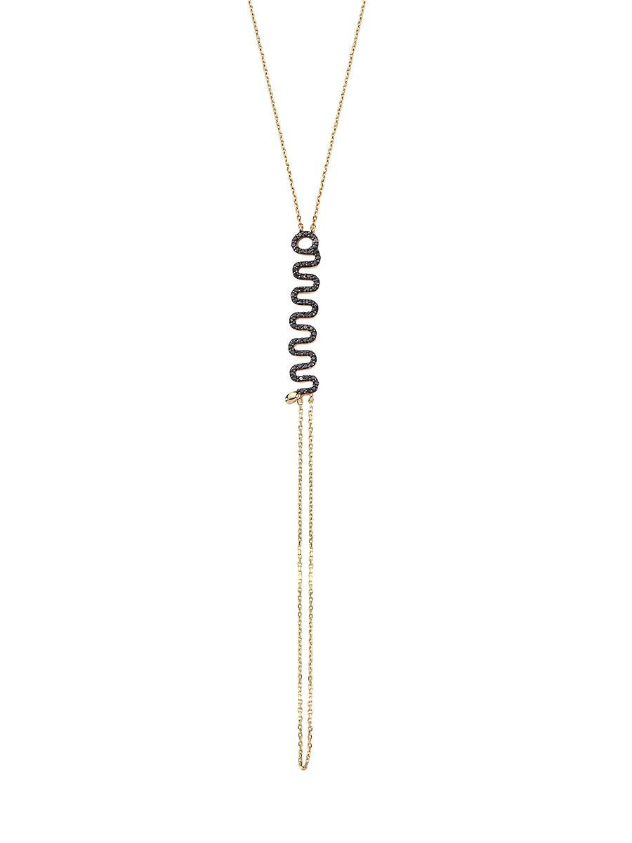 Womens Eve 14K Yellow Gold & 0.35 TCW Black Diamond Kundalini Hand Bracelet Product Image