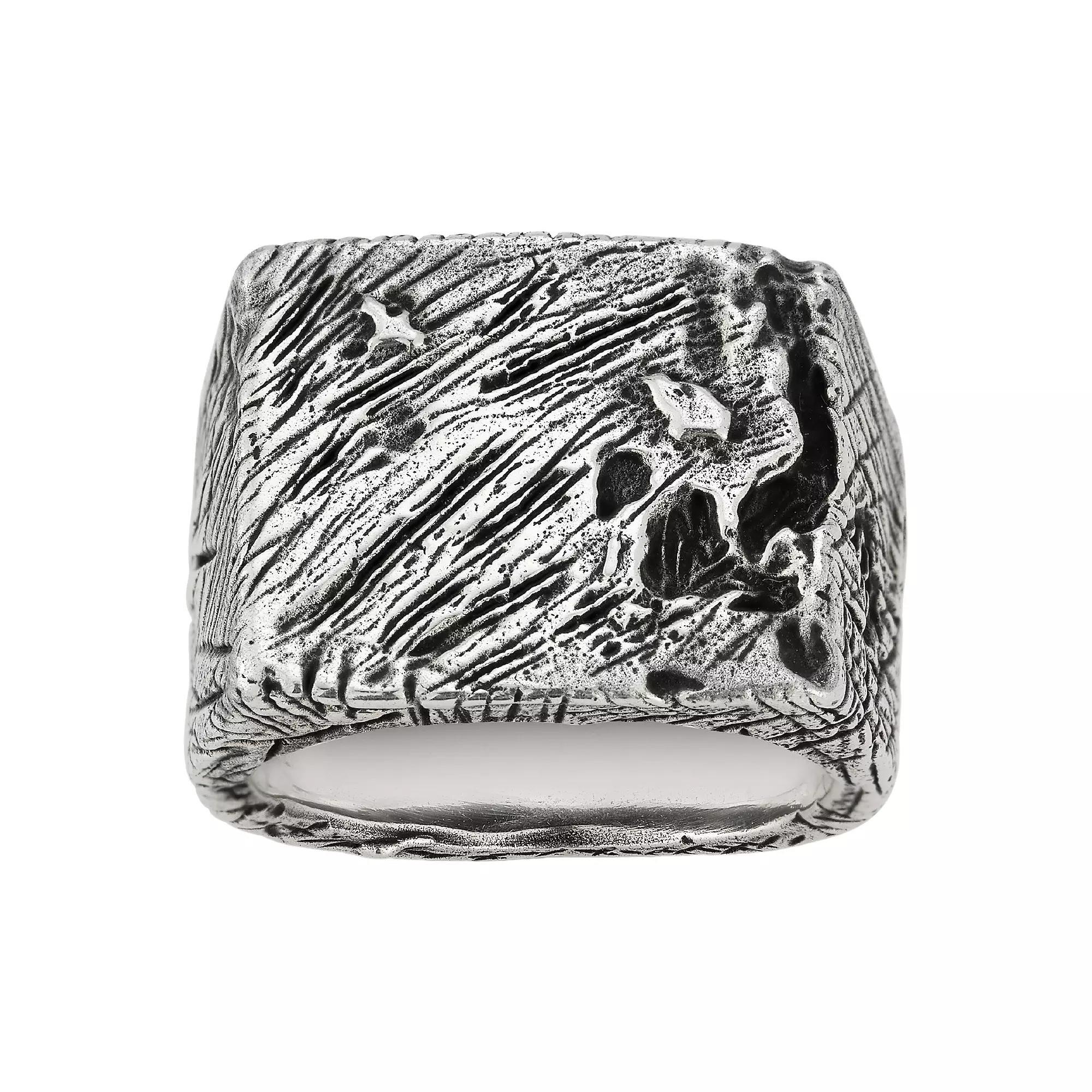 Menster Sterling Silver Oxidized Square Signet Ring, Men's, Size: 10 Product Image