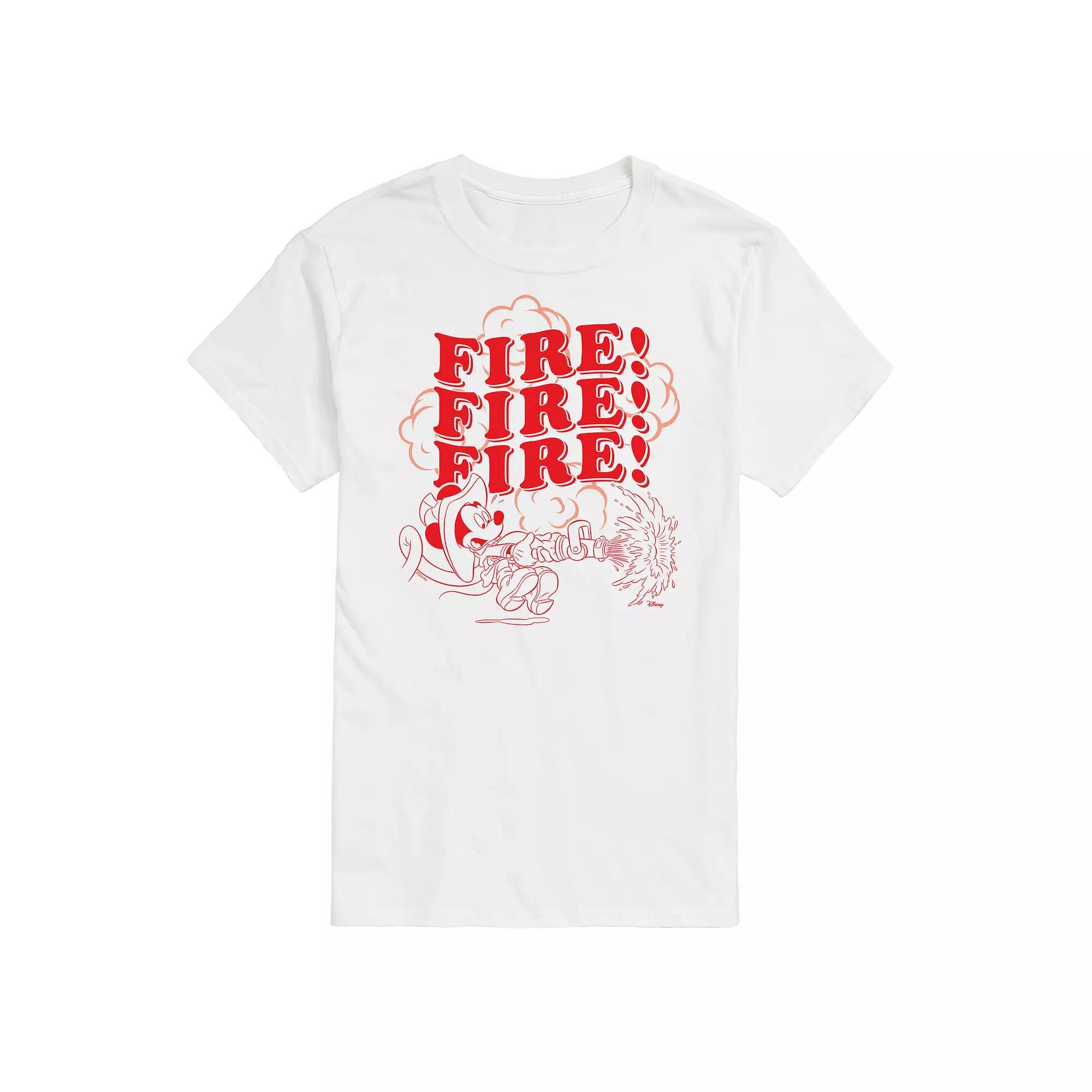 Disneys Mickey Mouse Mens Fire Stacked Mickey Graphic Tee Ivory Product Image