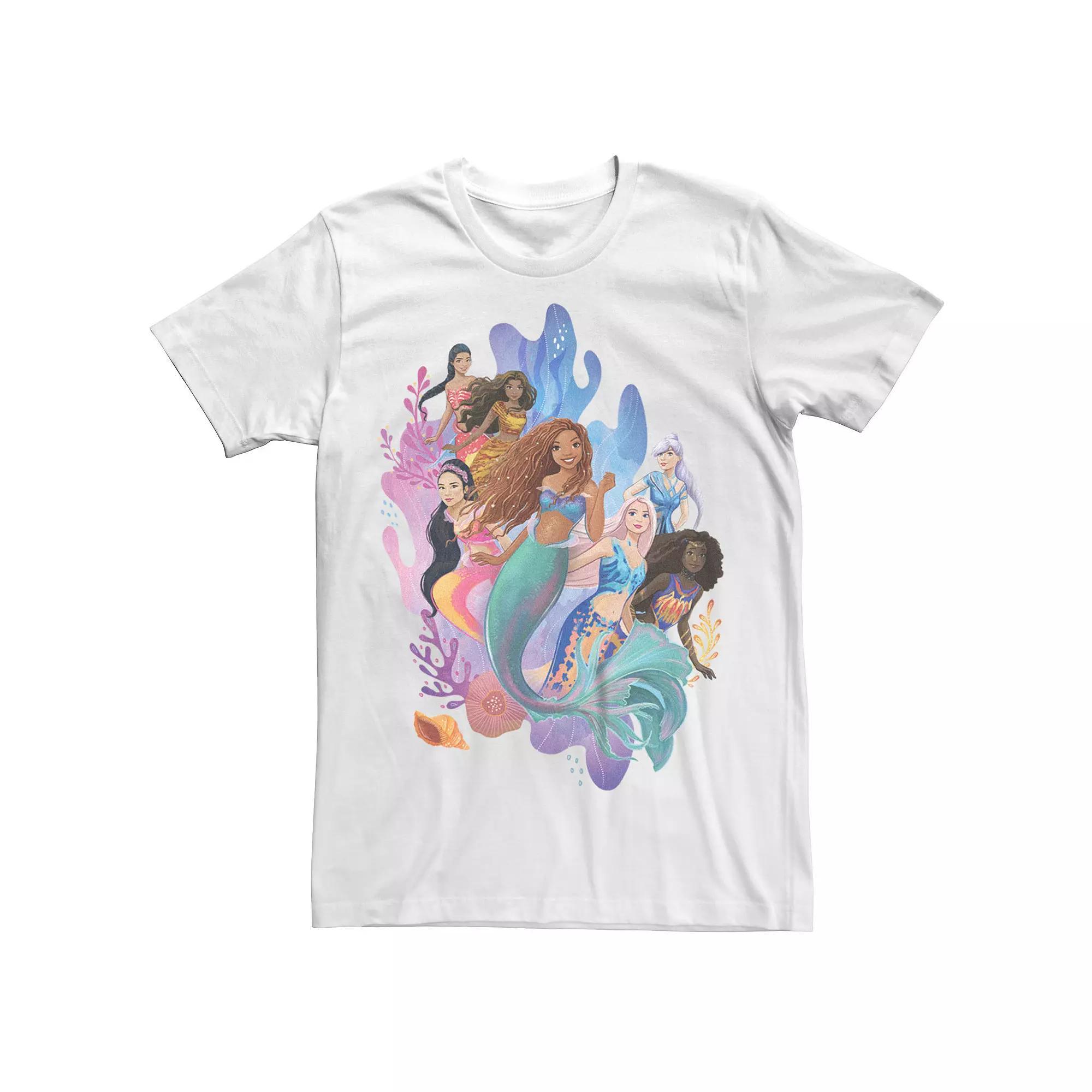 Disney's The Little Mermaid Big & Tall Live Action Mermaid Group Graphic Tee, Men's, Size: XXL Tall, White Product Image