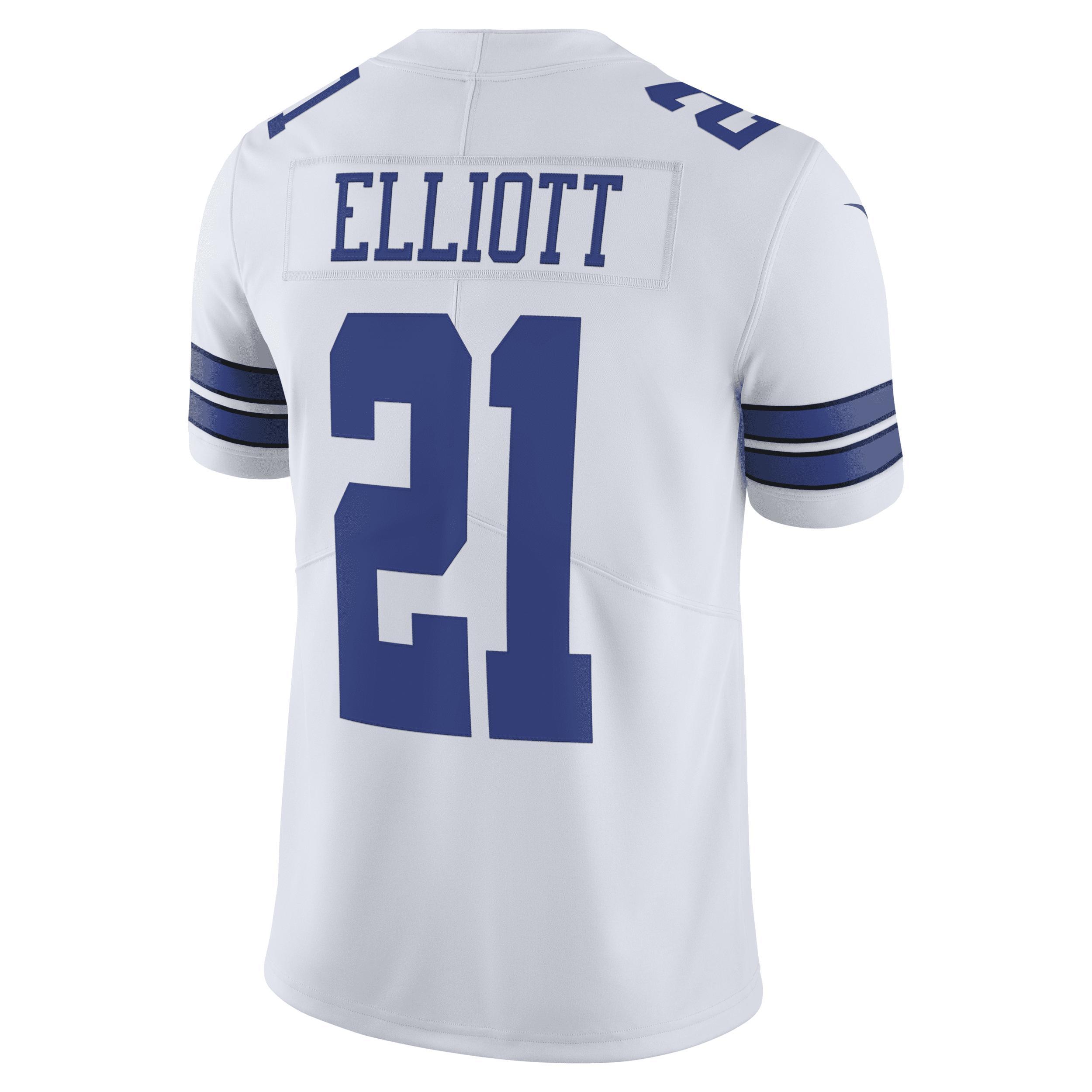 Mens Ezekiel Elliott Dallas Cowboys Alternate Vapor Limited Jersey - White Product Image