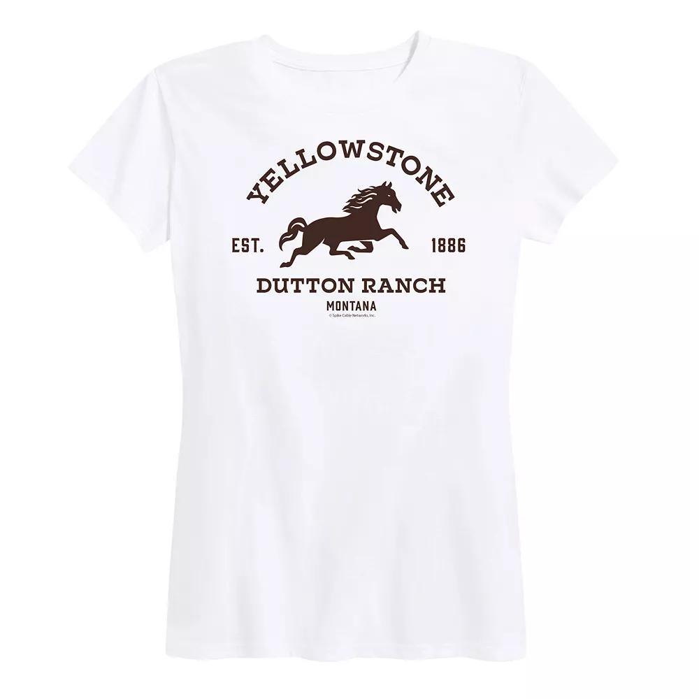 Womens Yellowstone Est. 1886 Horse Logo Graphic Tee Grey Gray Product Image