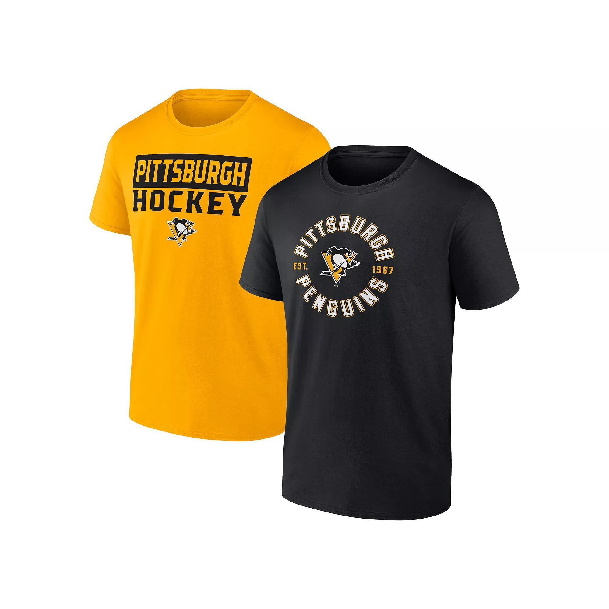 Men's Fanatics Branded Pittsburgh Penguins Serve T-Shirt Combo Pack, Size: Medium, Black Product Image