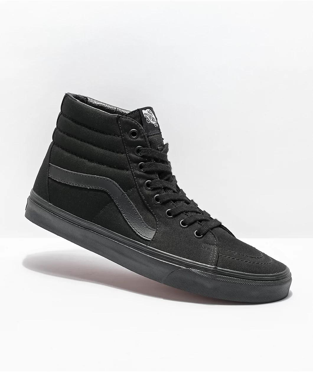 Vans Sk8-Hi Mono Black Skate Shoes Product Image