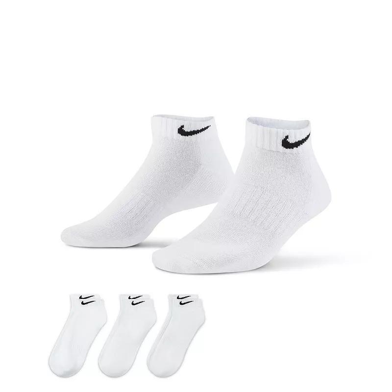 Men's Nike 3-pack Everyday Cushion Low-Cut Training Socks, Size: 8-12, White Product Image