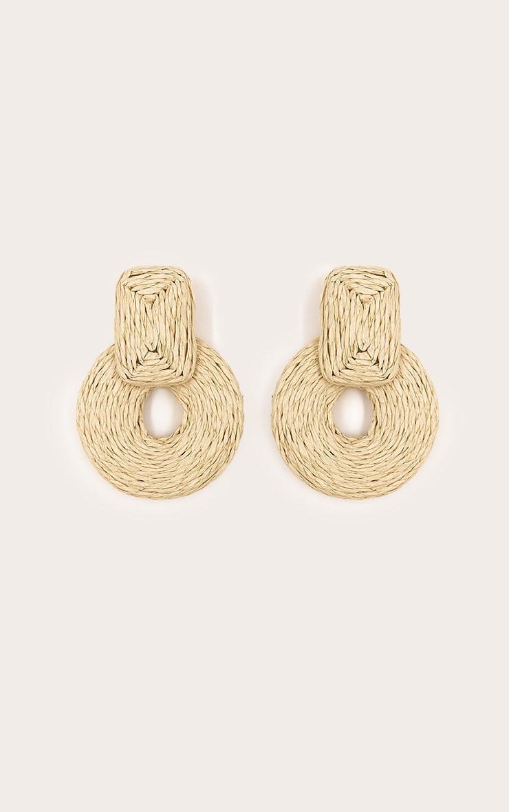 Natural Raffia Door Knocker Earrings Product Image