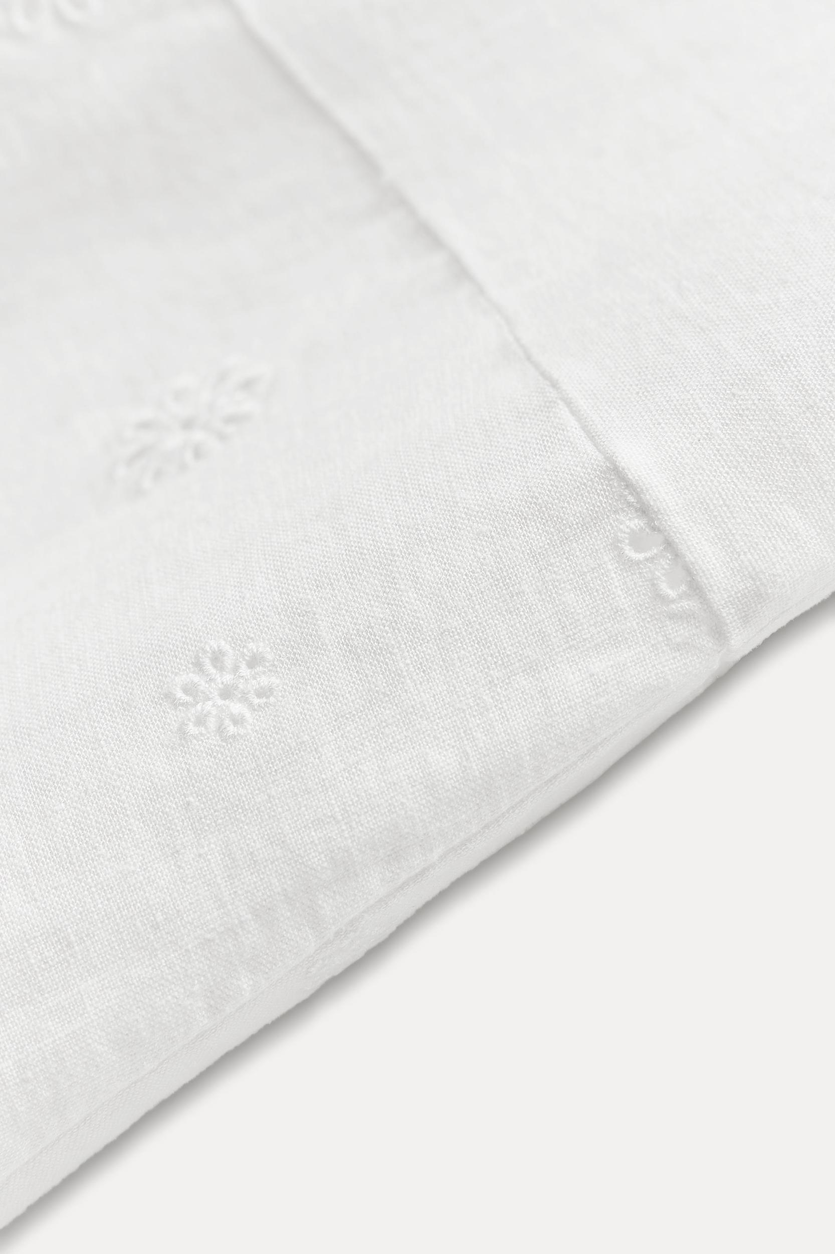 EMBROIDERED LINEN BLEND SKIRT ZW COLLECTION Product Image