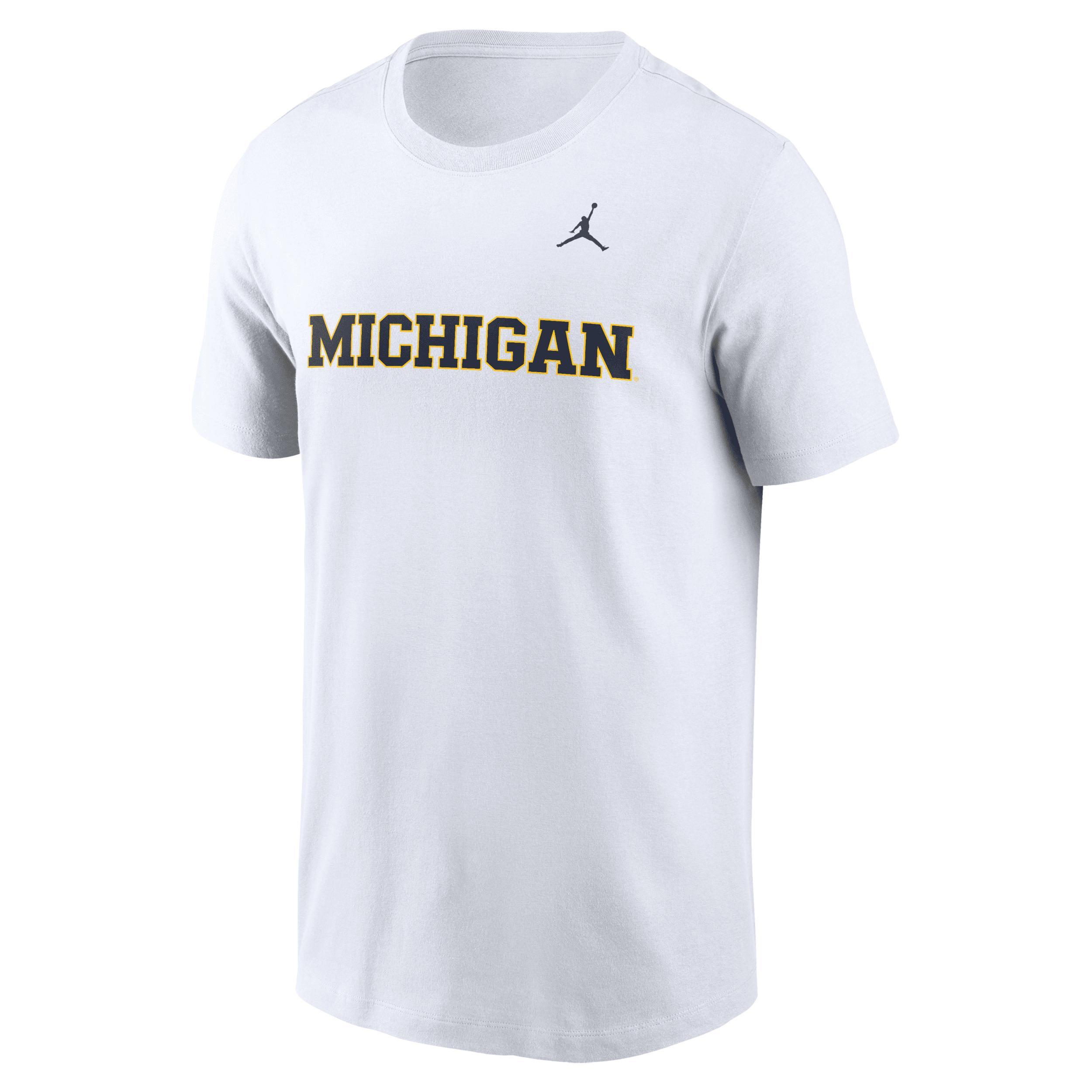 Men's Michigan Wolverines Primetime Wordmark Jordan College T-Shirt Product Image