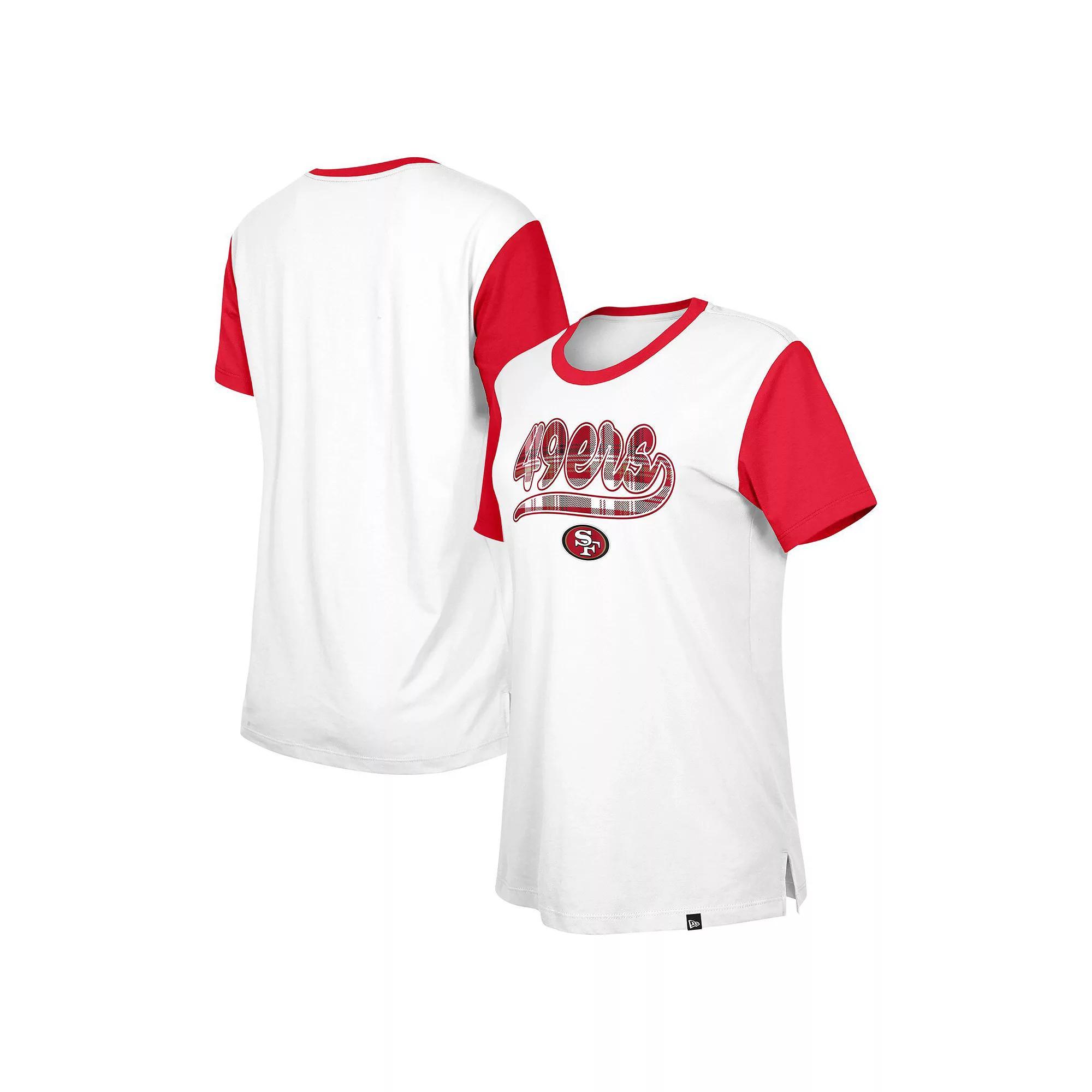Women's New Era White/Scarlet San Francisco 49ers 3rd Down T-Shirt, Size: XS Product Image