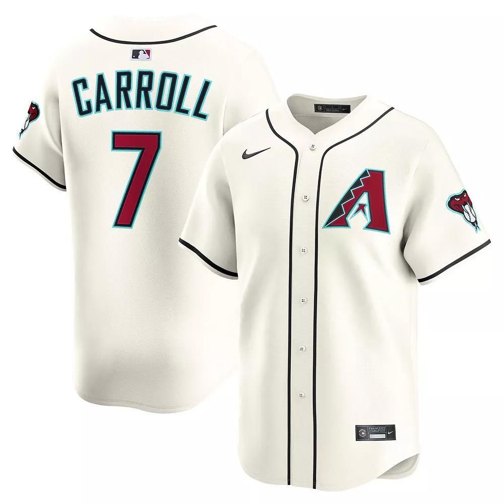 Men's Nike Corbin Carroll Cream Arizona Diamondbacks Home Limited Player Jersey, Size: Large, Beige Product Image