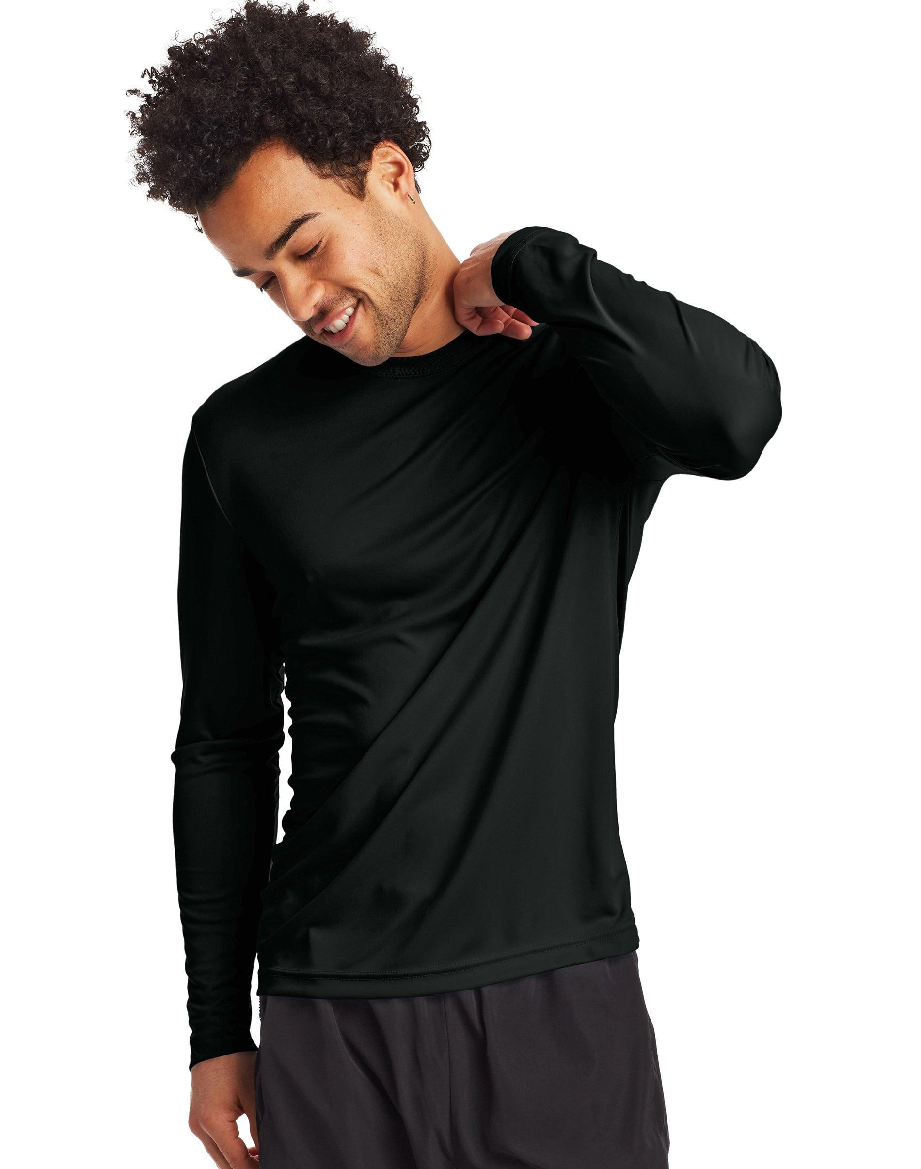 Hanes Sport Cool DRI Mens Performance Long Sleeve T-Shirt, Value 2-Pack White S Product Image
