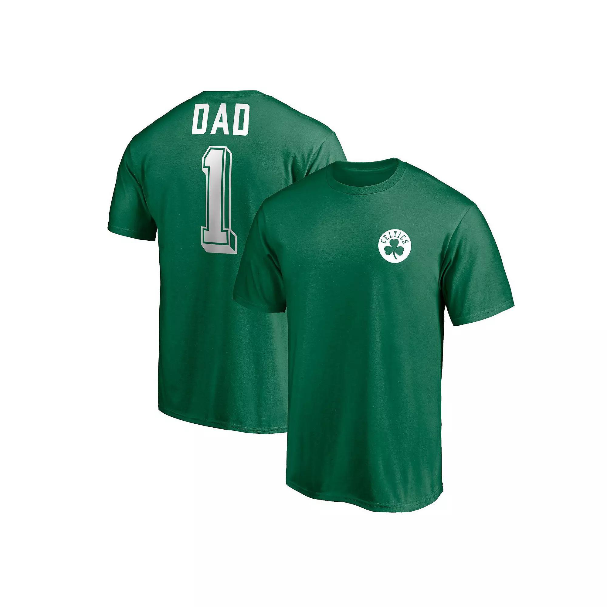 Men's Fanatics Branded Green Boston Celtics Number One Dad T-Shirt, Size: Large Product Image