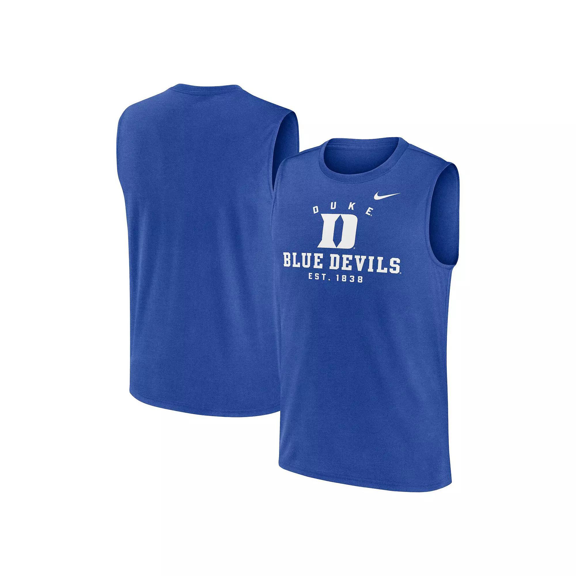 Men's Nike Royal Duke Blue Devils Primetime Legend Lock Up Performance Muscle Tank Top, Size: XL Product Image