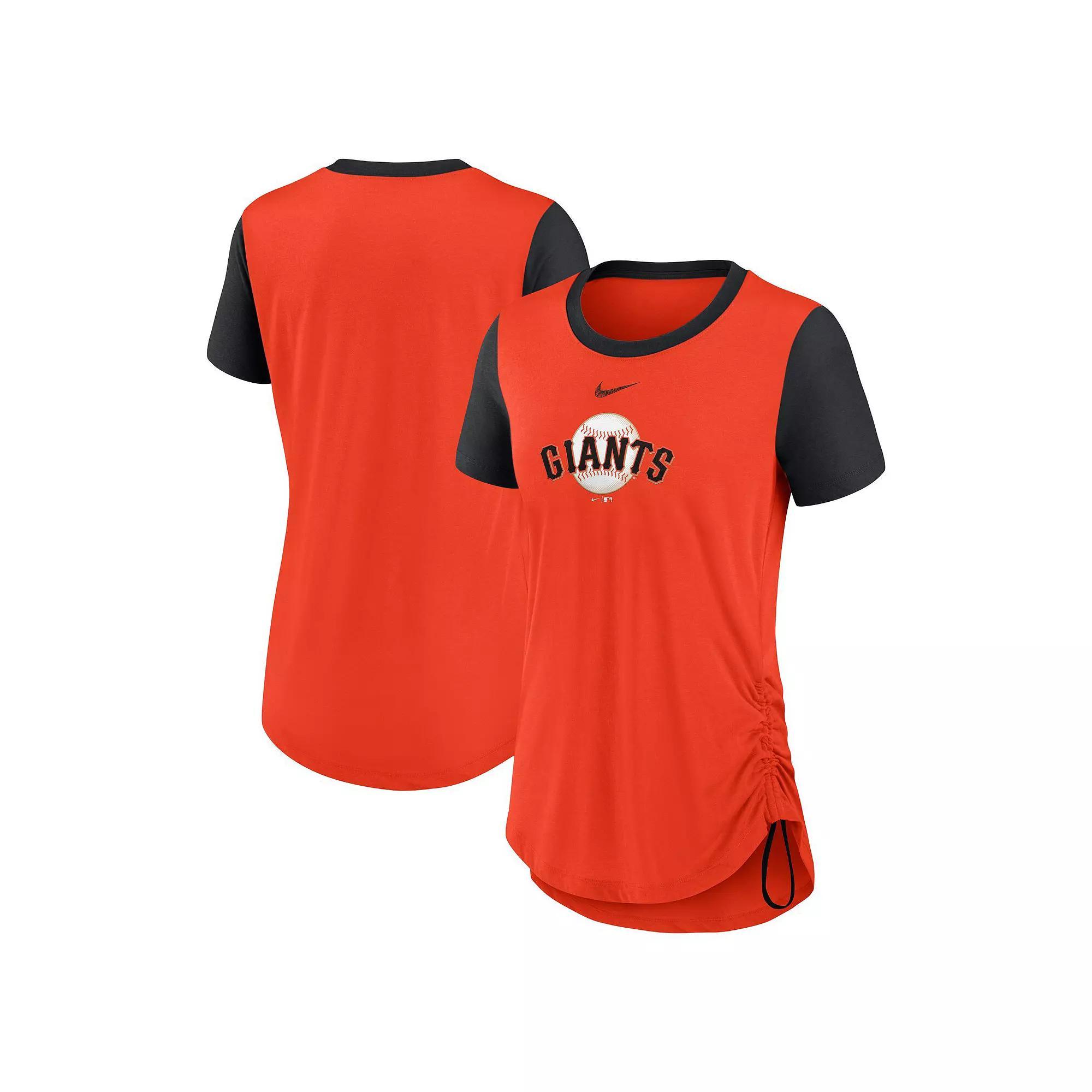 Womens Nike San Francisco Giants Hipster Swoosh Cinched Tri-Blend Performance Fashion T-Shirt Product Image