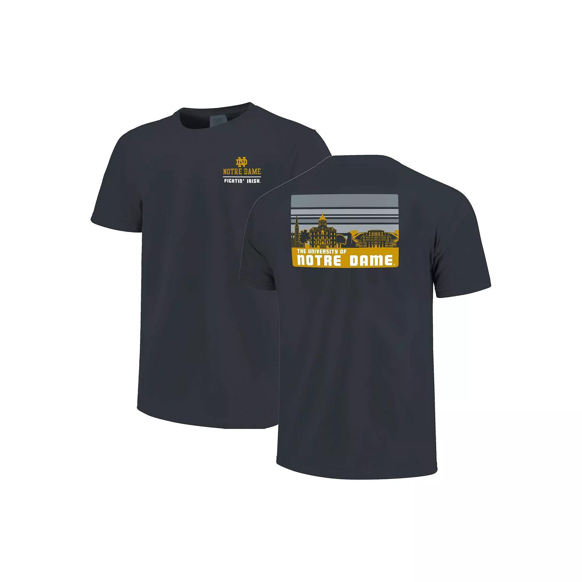 Men's Black Iowa Hawkeyes Striped Campus Skyline T-Shirt, Size: Large Product Image