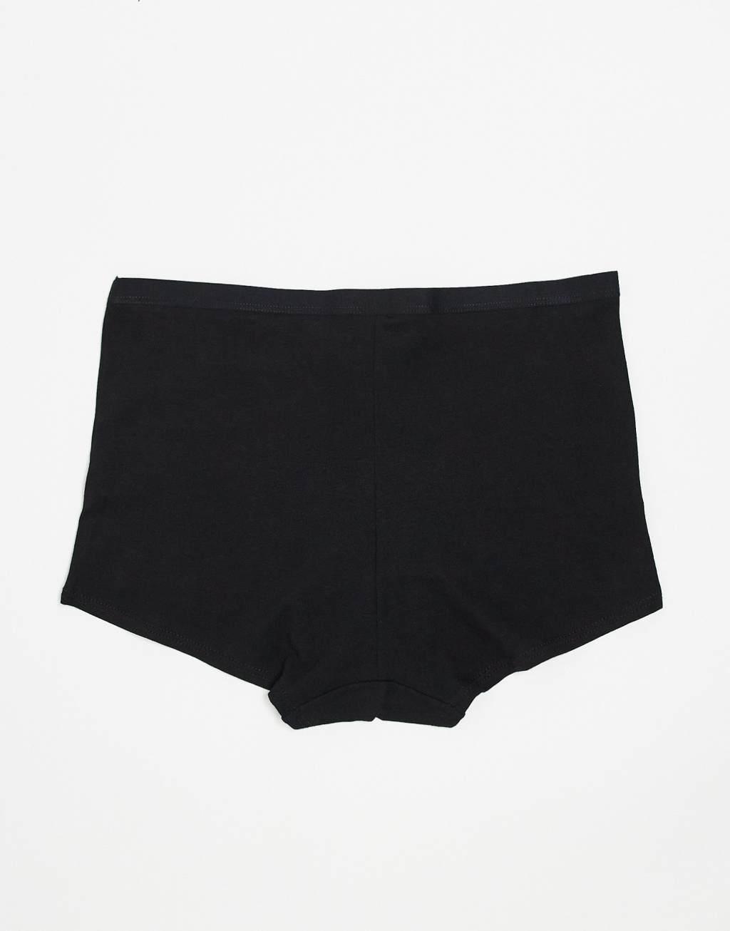 Lindex Carin 3 pack high waist boxer briefs in black Product Image