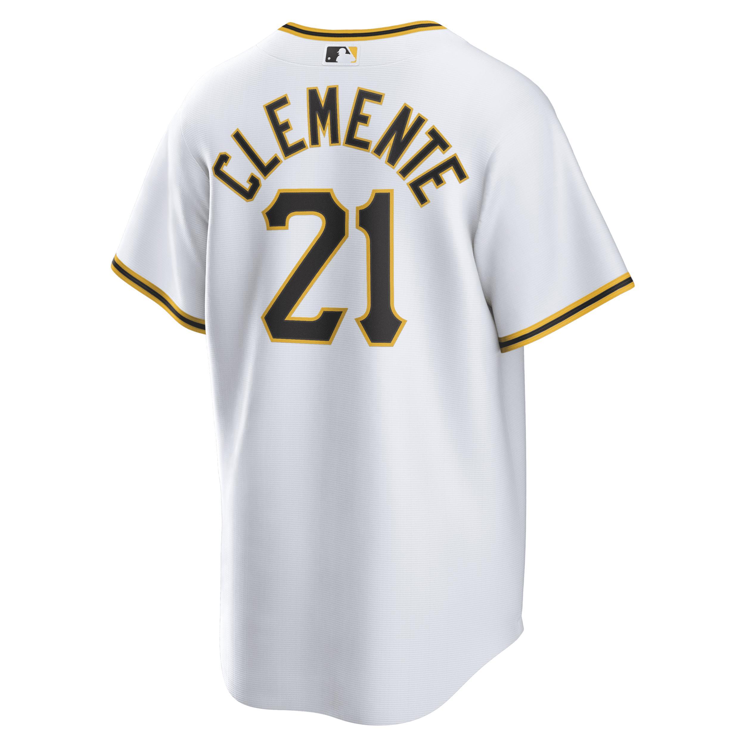 Mens Nike Roberto Clemente Pittsburgh Pirates Home Replica Player Name Jersey Product Image