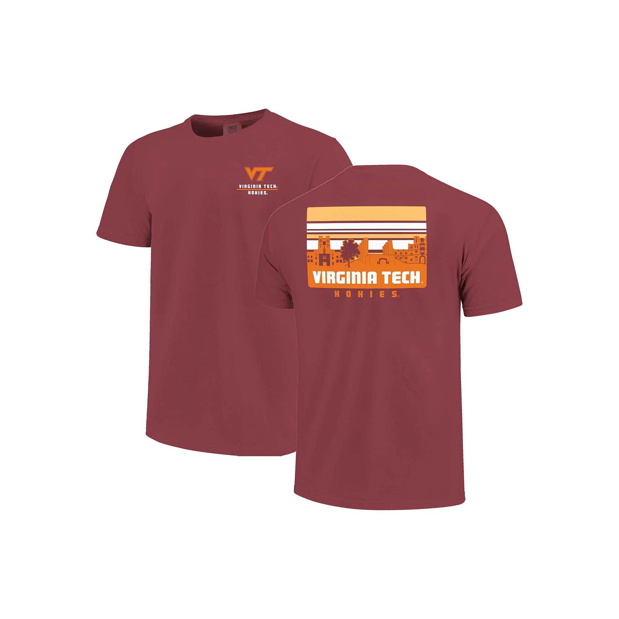 Men's Maroon Virginia Tech Hokies Striped Campus Skyline T-Shirt, Size: Medium, Red Product Image