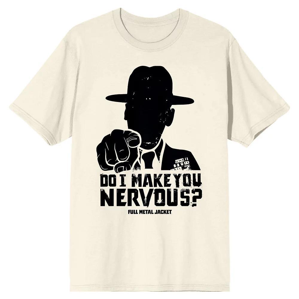 Men's Full Metal Jacket Do I Make You Nervous Graphic Tee, Size: XL, Off White Product Image