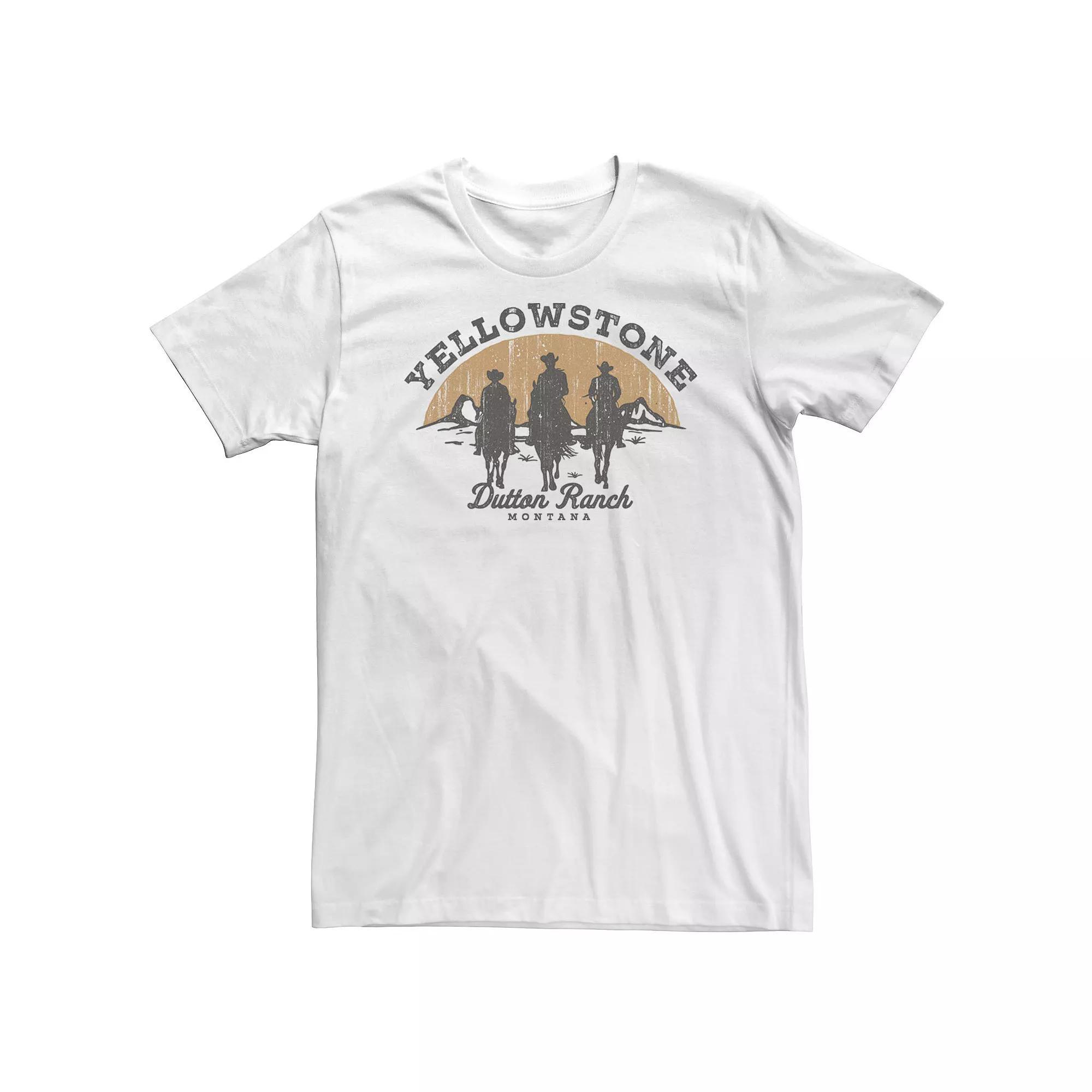 Big & Tall Yellowstone Dutton Ranch Montana Cowboys Tee, Men's, Size: XXL Tall, White Product Image