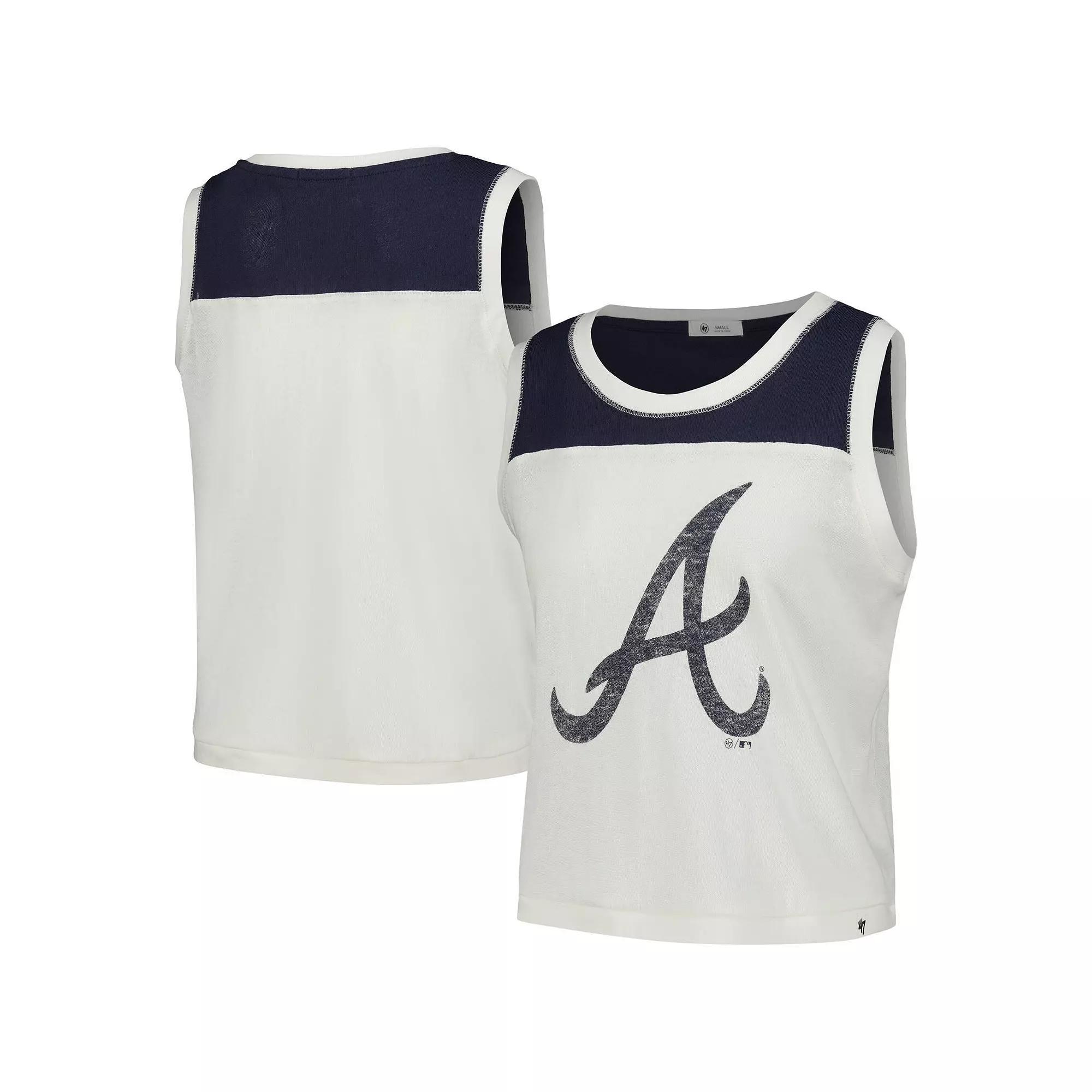 Women's '47 White Atlanta Braves Premier Zoey Waist Length Tank Top, Size: 2XL Product Image