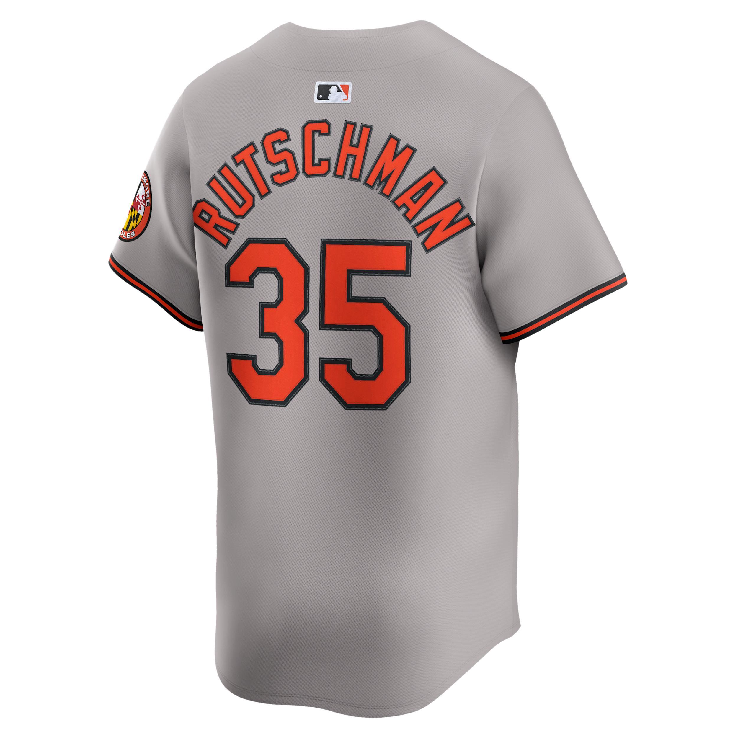 Mens Nike Adley Rutschman Gray Baltimore Orioles Road Limited Player Jersey Product Image