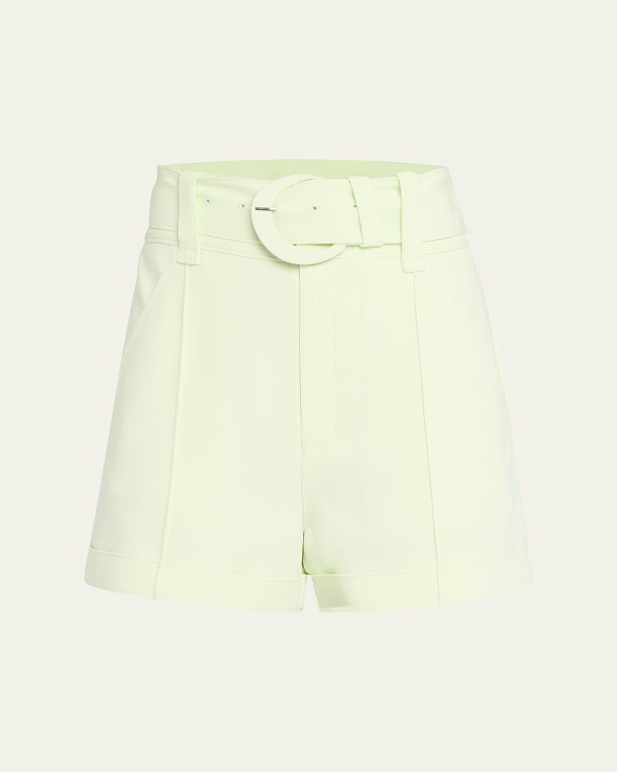 Aldi Belted High-Rise Stitched Shorts Product Image