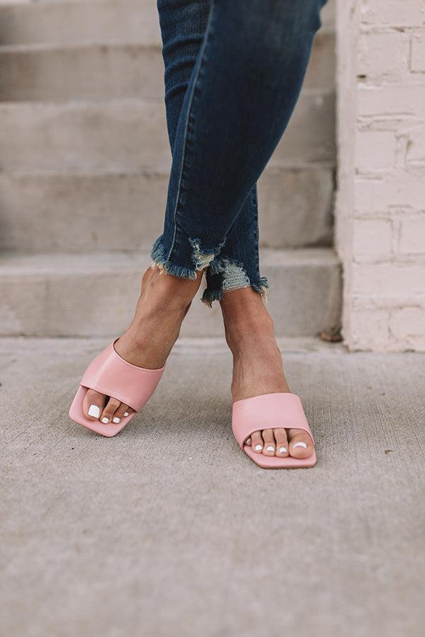 The Linette Faux Leather Block Heel In Pink Product Image